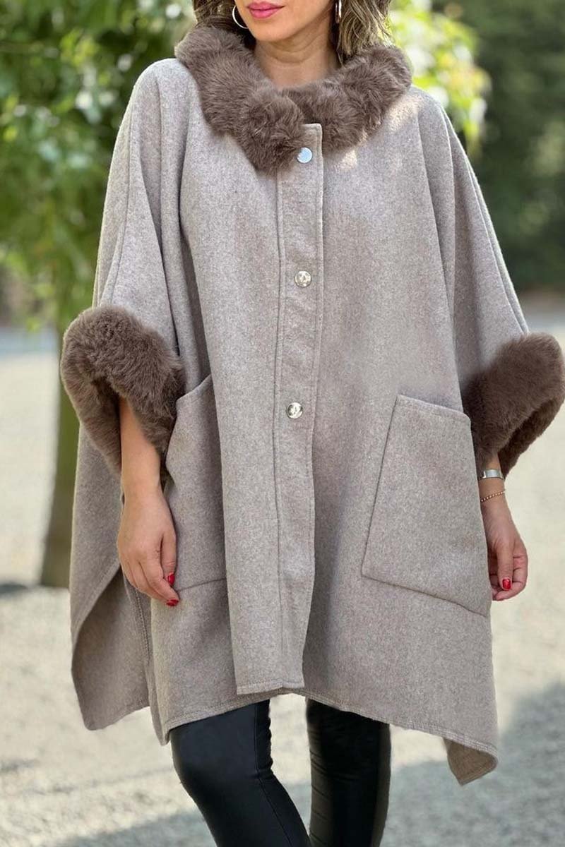 Manteau ample en éponge avec poignets élégants pour femmes