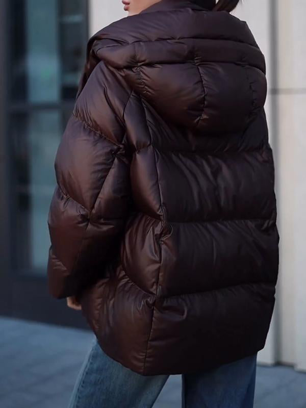 Manteau en coton décontracté à capuche et à manches longues pour femmes