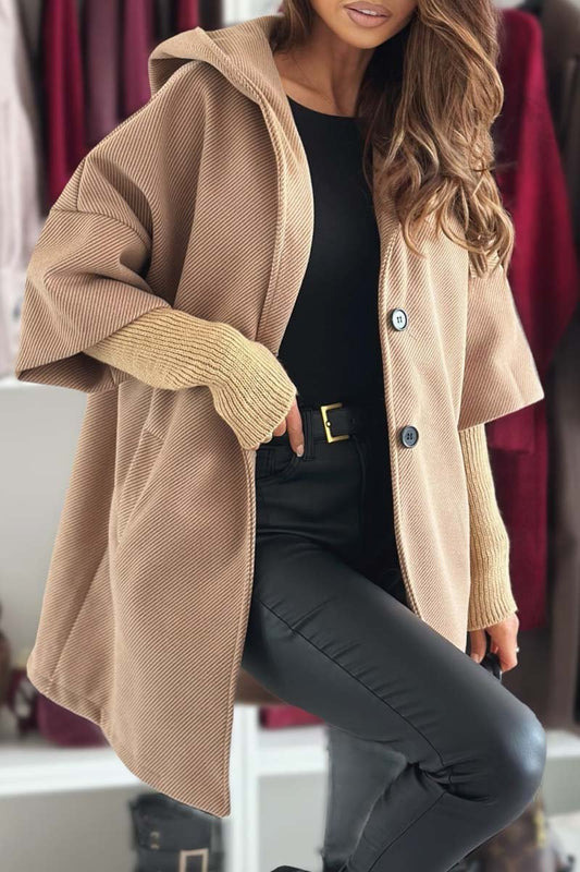 Manteau à capuche à manches longues pour femmes