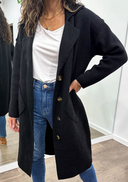 Manteau Cardigan décontracté de couleur unie pour femmes