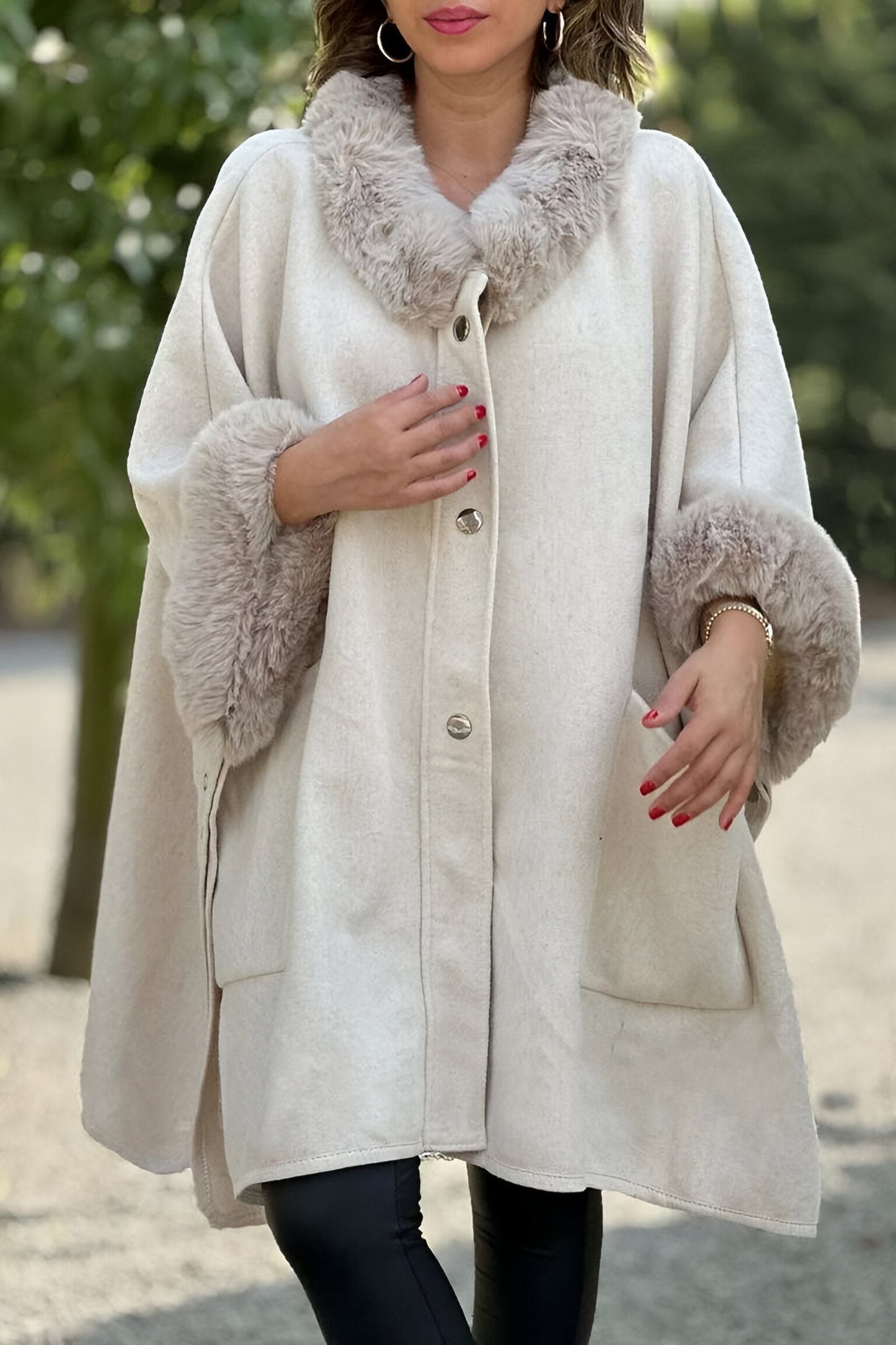 Manteau ample en éponge avec poignets élégants pour femmes