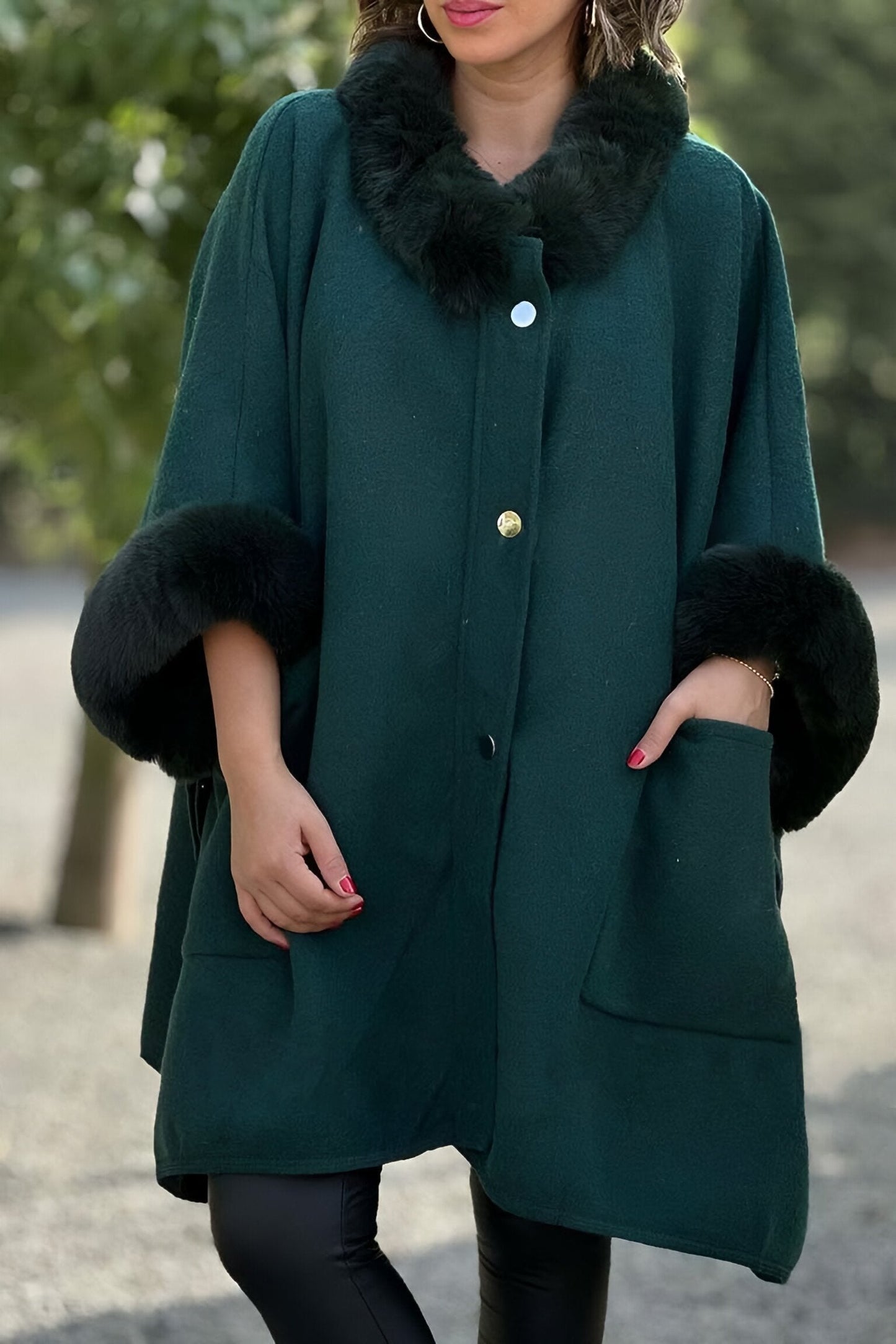 Manteau ample en éponge avec poignets élégants pour femmes
