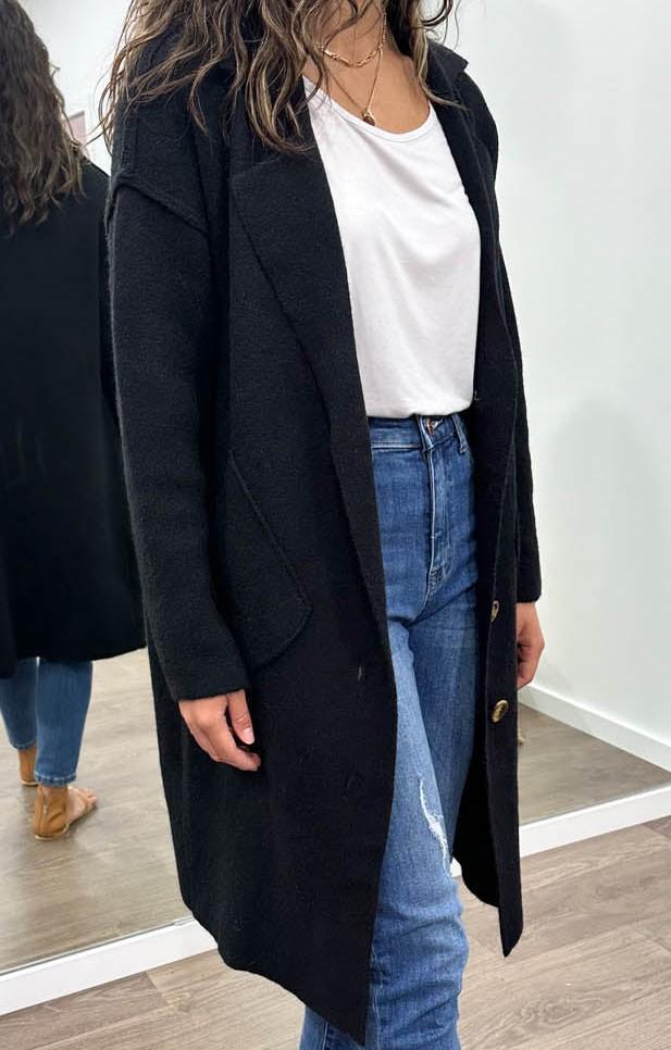 Manteau Cardigan décontracté de couleur unie pour femmes