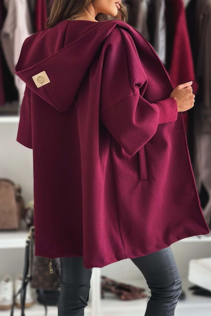 Manteau à capuche à manches longues pour femmes