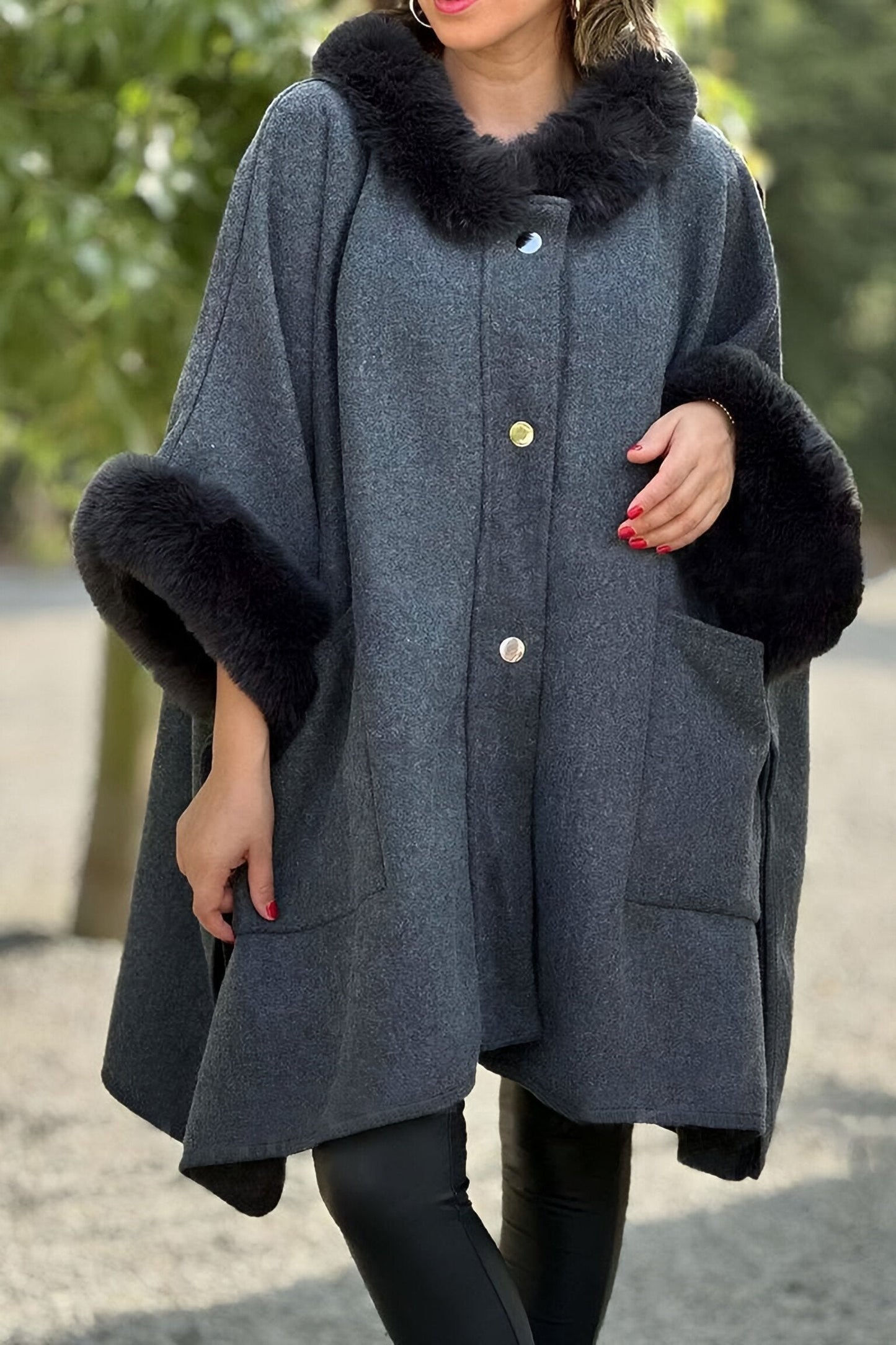 Manteau ample en éponge avec poignets élégants pour femmes