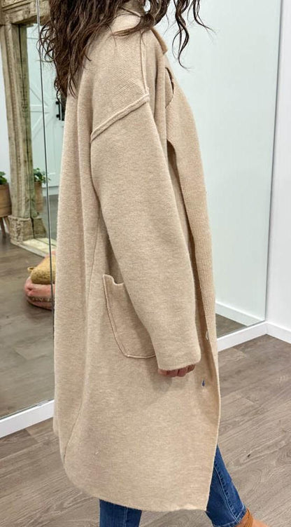 Manteau Cardigan décontracté de couleur unie pour femmes