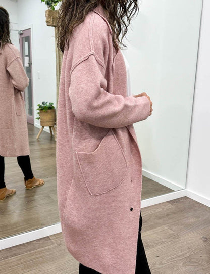 Manteau Cardigan décontracté de couleur unie pour femmes