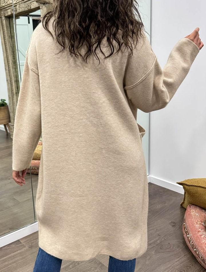 Manteau Cardigan décontracté de couleur unie pour femmes